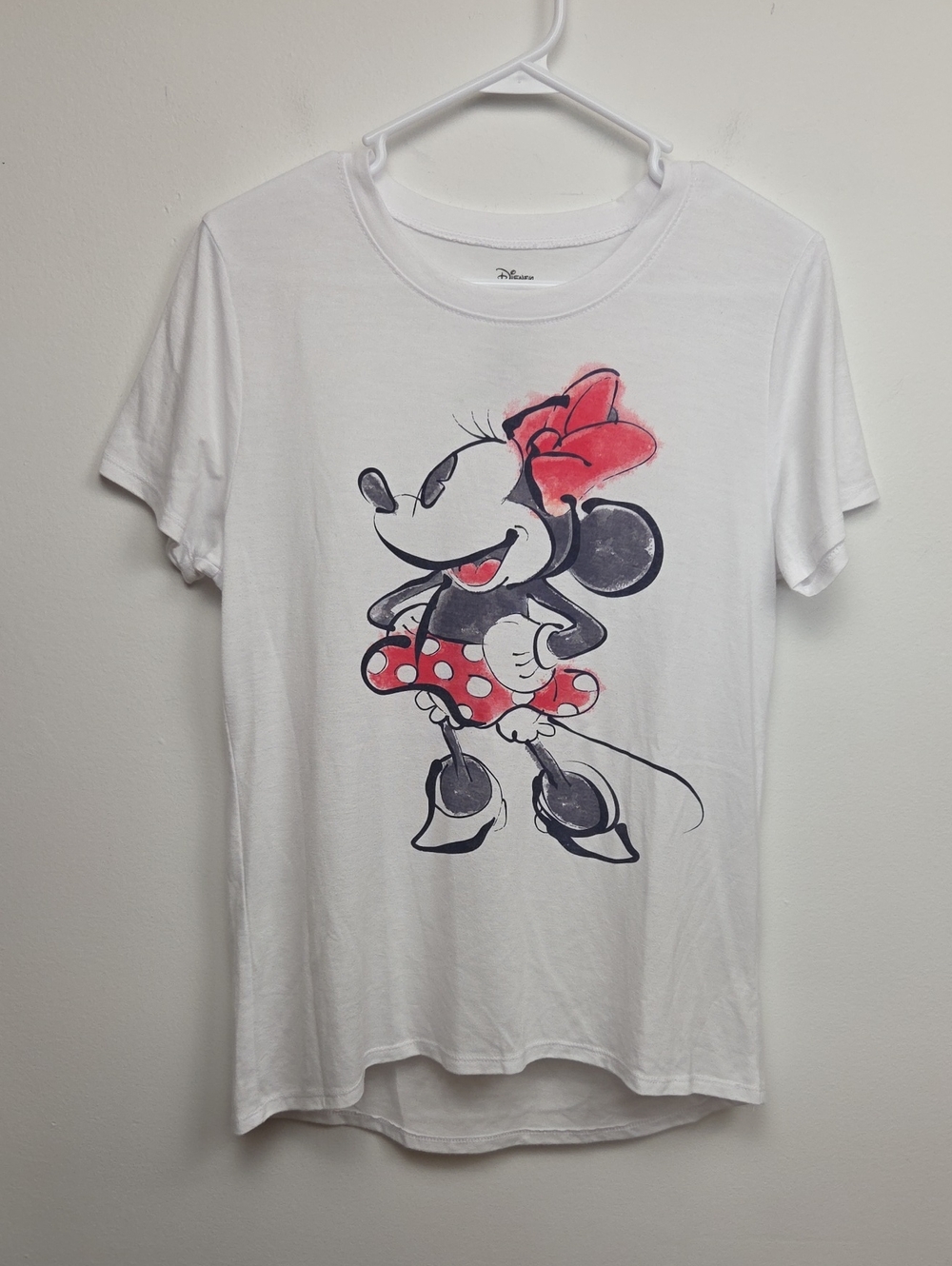 Disney Minnie Mouse Women's White Casual Graphic Tee Walt Disney World Large